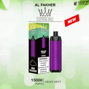 alfakher crown bar grape mint 15000 puffs.webp