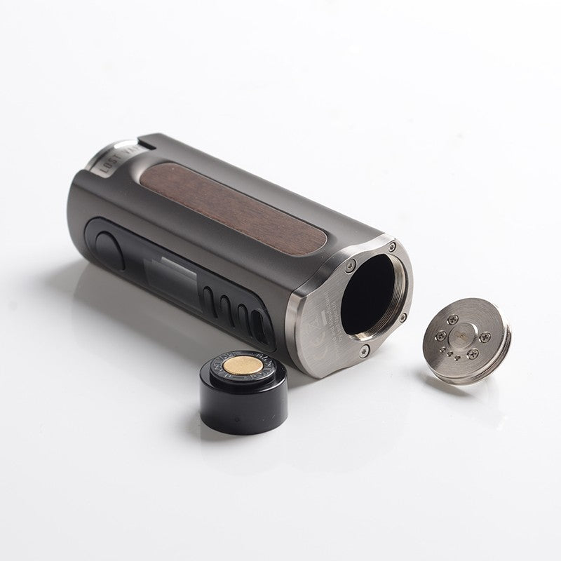 authentic lost vape grus 100w tc vw vape box mod gunmetal walnut wood 5100w 200600 f 100300 c 1 x 18650 20700 21700.jpg