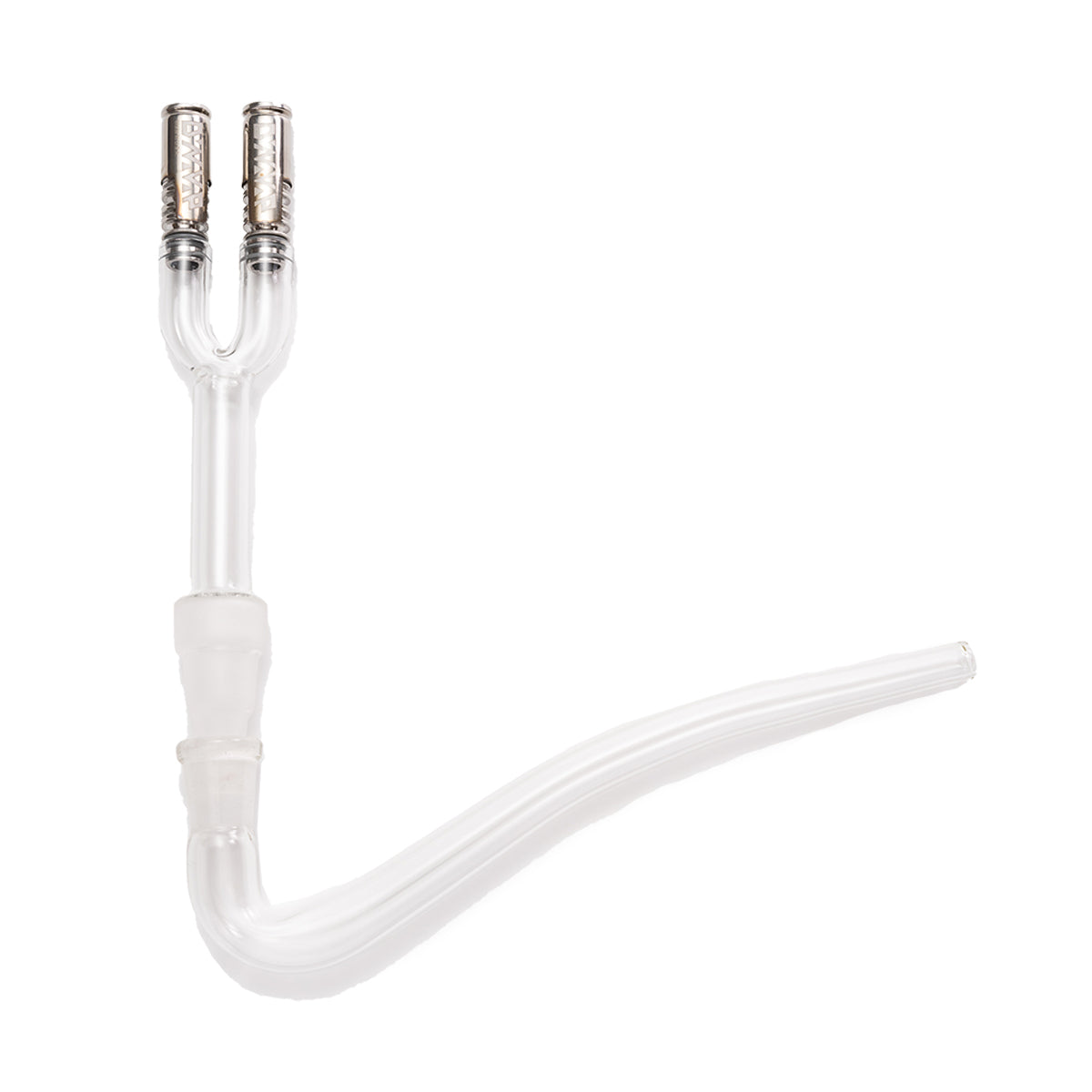 double dynavap universal glass waterpipe adapter with j hook pipe.jpg