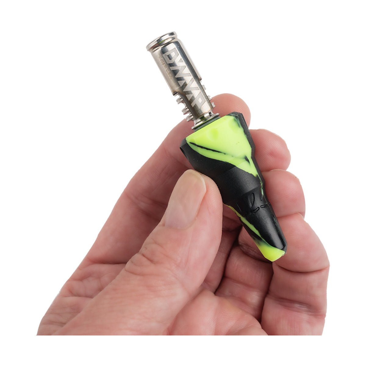 dynavap bonger black green in hand view.jpg