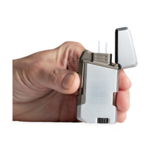 dynavap duality torch lighter chrome in hand dual flame.jpg