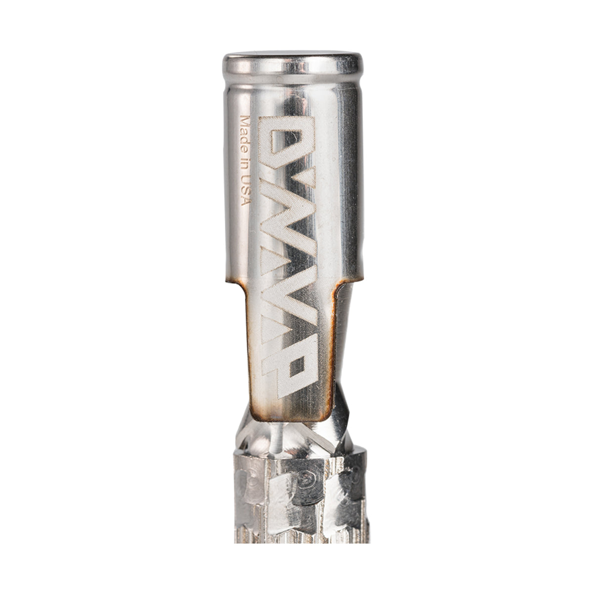 dynavap m plus silver front view with captive cap.jpg