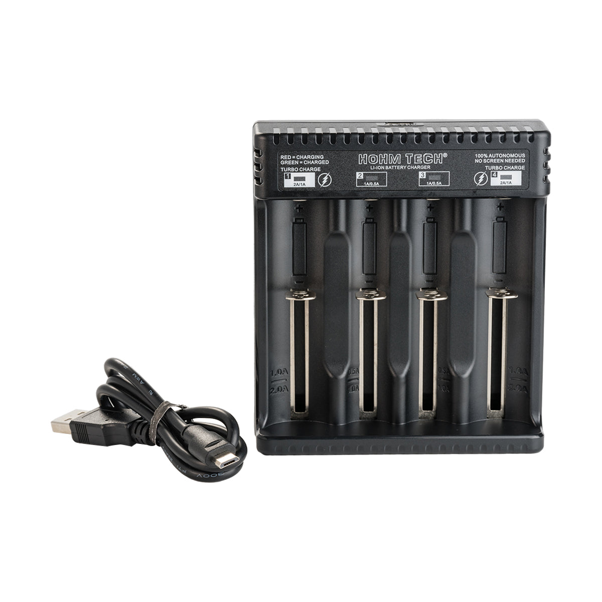hohm tech school 4 channel battery charger front view with usb cable.jpg