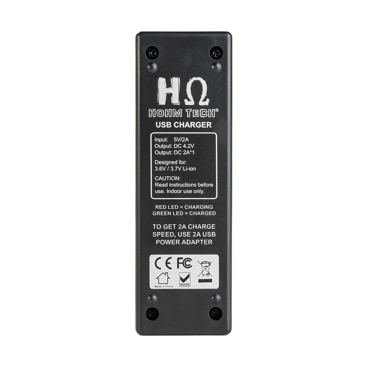 hohm tech school uno single battery charger back view.jpg