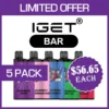 IGET BAR – 3500 PUFFS – 5 PACK iget bar 3500 5 packss.webp