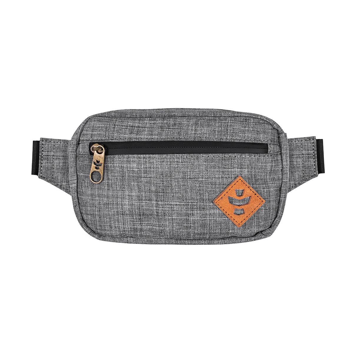 revelry the companion smell proof crossbody bag crosshatch grey front view.jpg