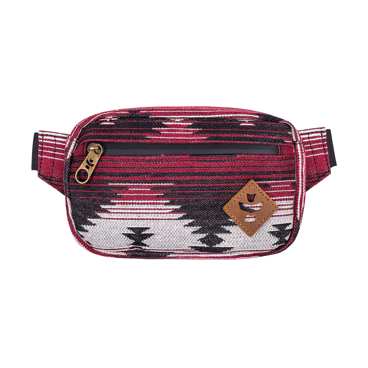 revelry the companion smell proof crossbody bag maroon pattern front view 1.jpg