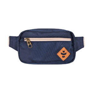 revelry the companion smell proof crossbody bag navy blue front view.jpg