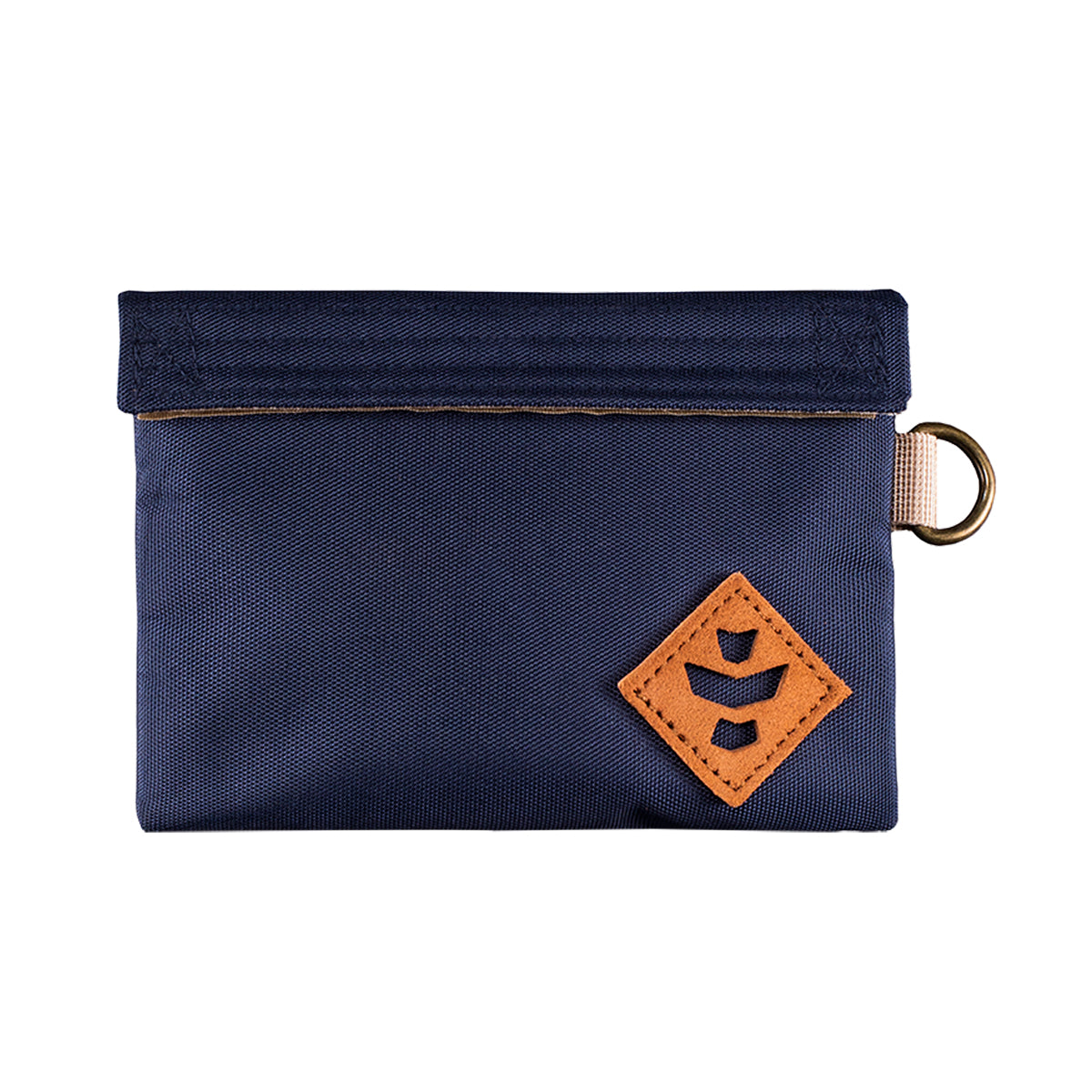 revelry the mini confidant smell proof small stash bag navy front view.jpg