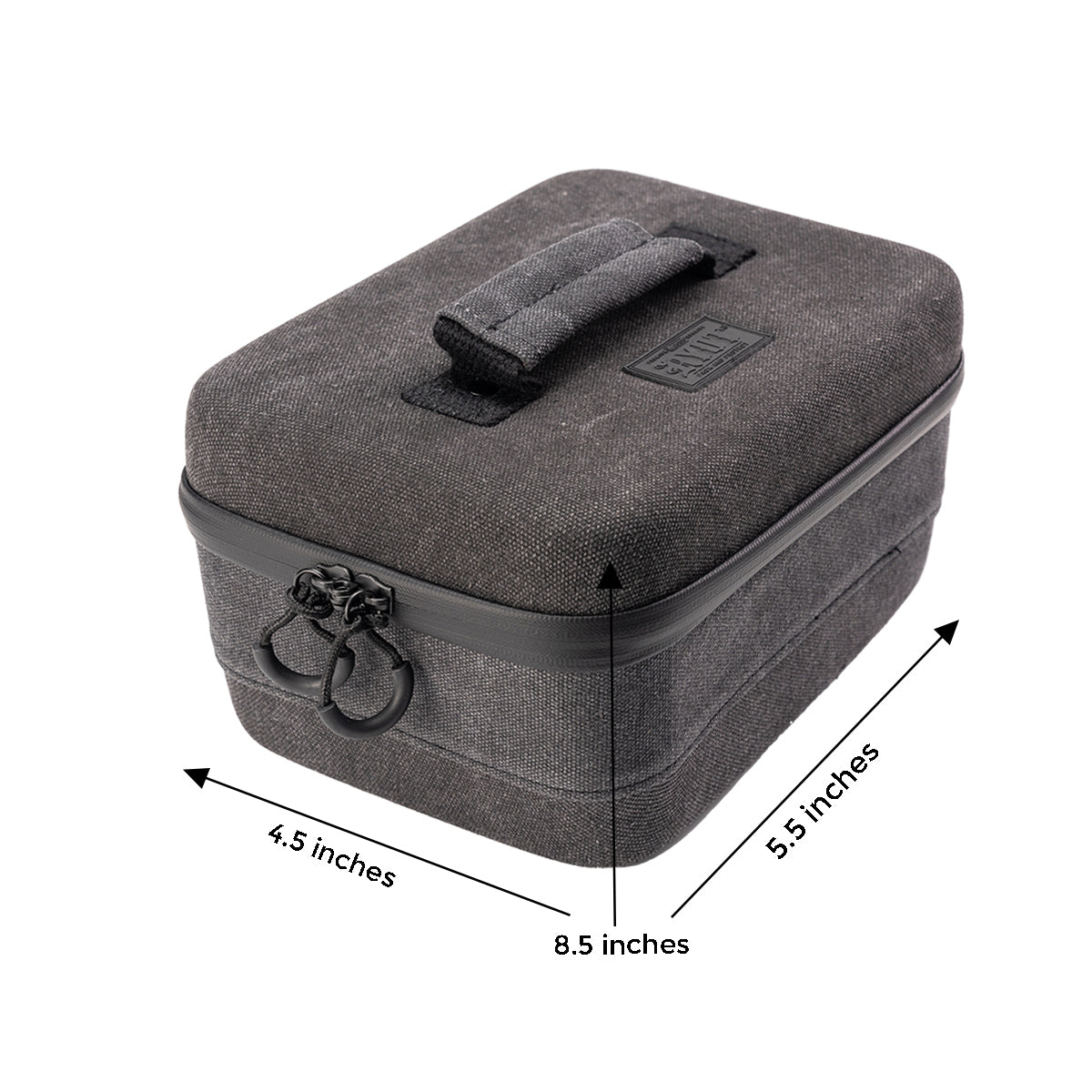 ryot safe case large carbon series travel case black side view measure.jpg