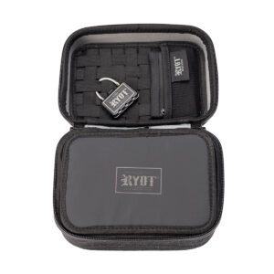 ryot safe case small carbon series travel case with division lid black open view.jpg