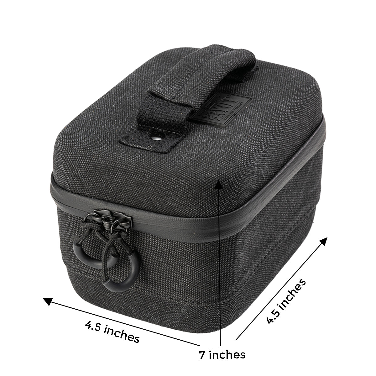 ryoy safe case small carbon travel case black side view measure.jpg