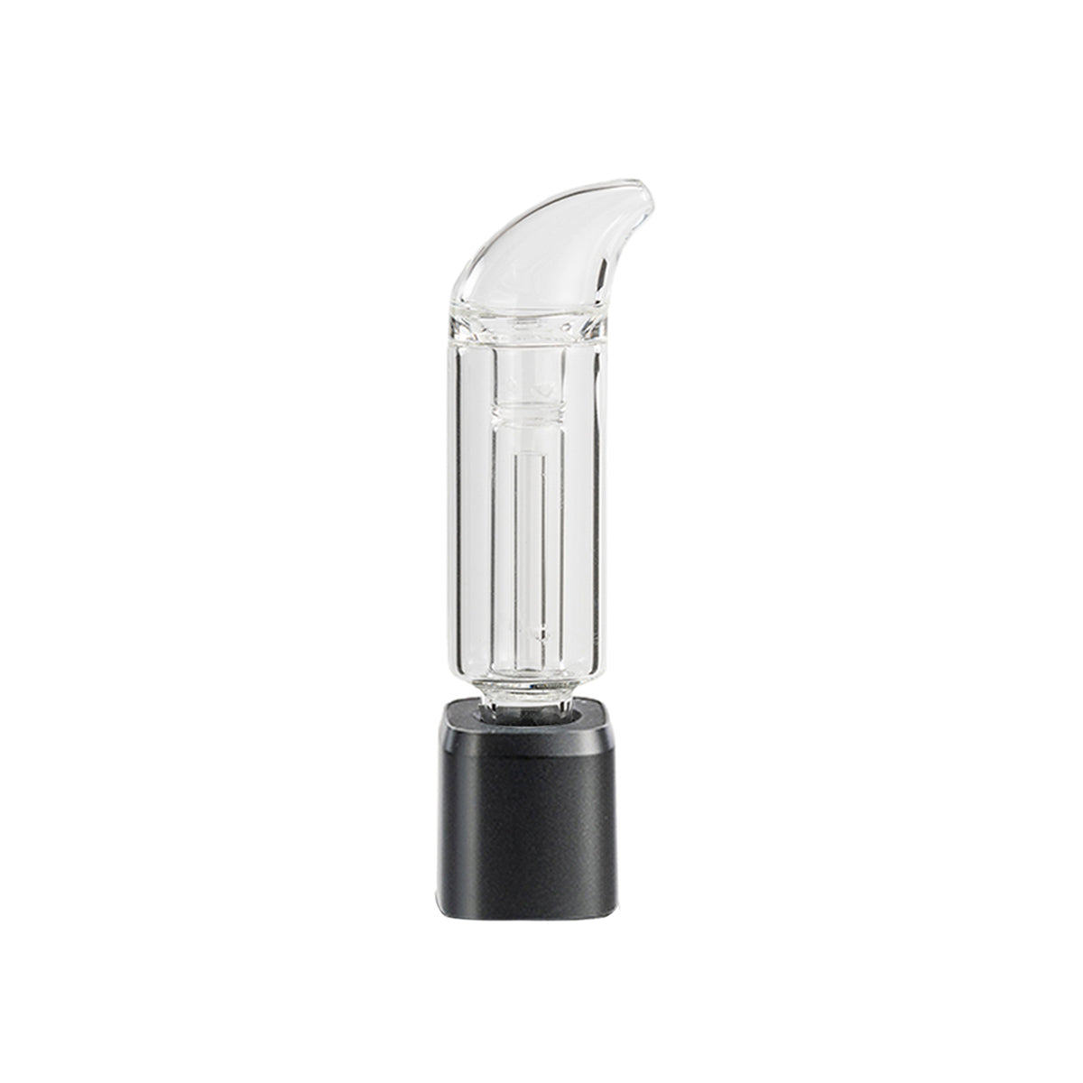 xmax v3 pro potv vaporizer black with attached curved mini bubbler.jpg