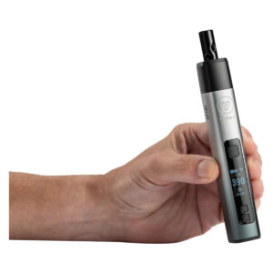 xmax v3 pro potv vaporizer silver in hand view.jpg
