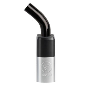 xmax v3 pro potv vaporizer silver with bent glass mouthpiece.jpg
