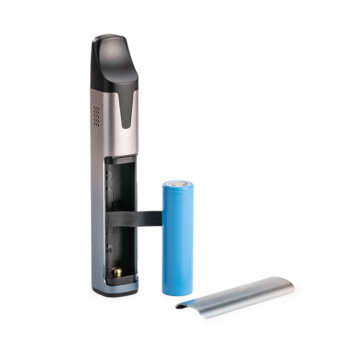 xmax v3 pro vaporizer silver back view with battery lid.jpg xmax v3 pro vaporizer silver back view with battery lid.jpg
